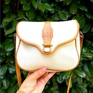 Celine leather white crossbody vintage READ DESCRIPTION